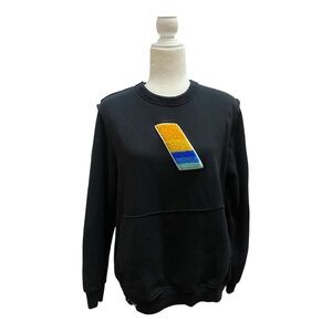 Varley Womens Exposed Seem Black Logo Sweatshirt USA Made Black